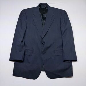 Vintage The Broker Navy Glen Plaid 100% Wool Blazer Jacket Ascot Shop La Jolla